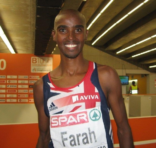 Mo Farah after breaking the UK Indoor 5k Record